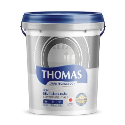 THOMAS SUPER WHITE: Sơn siêu trắng trần - TM8.2 - 22Kg